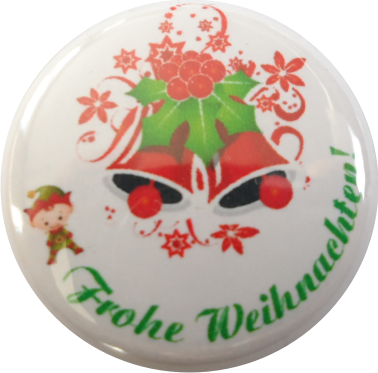 Frohe Weihnachten Glocken mit Elfen Button Frohe Weihnachten Glocken mit Elfen Button